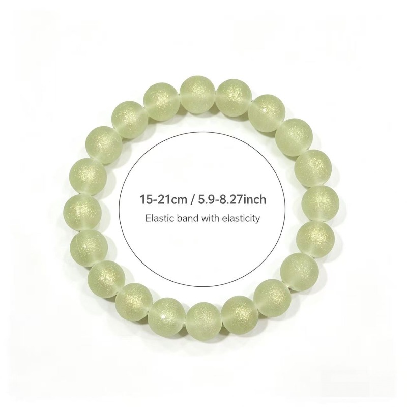 Mint Green Thin Sparkle Translucent Round Bead Bracelet